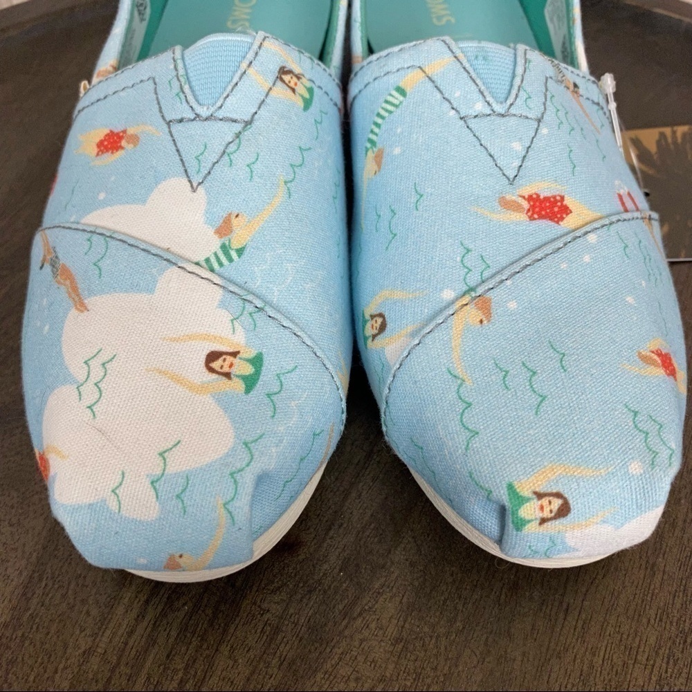 TOMS Classic Alpargata Blue Glow Swimmers Slip On Shoe Size 7.5 Women - Picture 9 of 13